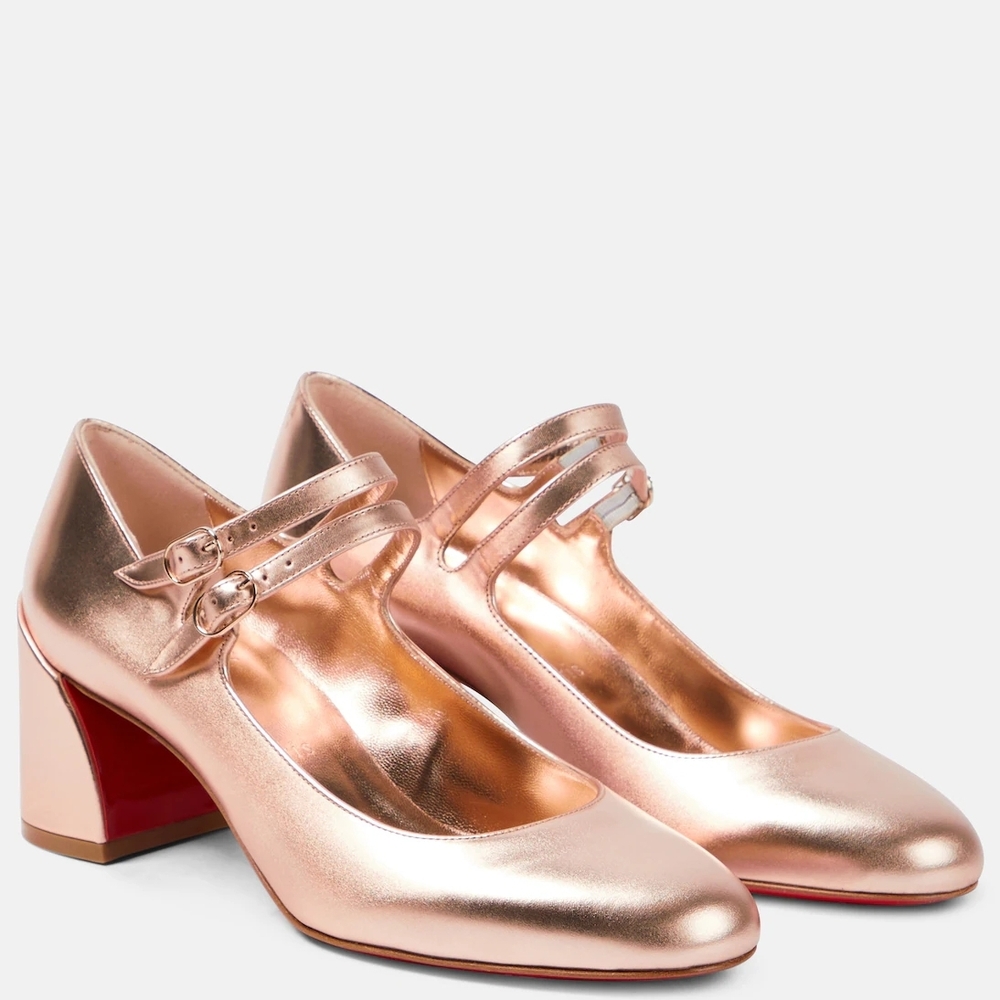 Christian Louboutin Metallic Rose Heels